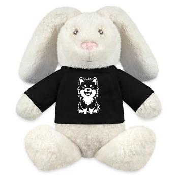 pomsky - Lapin en peluche recyclé MiniFeet® Crème - noir - Devant