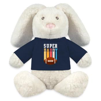 Papa Super Daddy Football Best Dad - MiniFeet® RecycelHase® Bunny Cream - french navy - Front