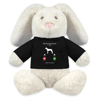 Mon chien pharaon m’appelle et je dois y aller cadeau - Lapin en peluche recyclé MiniFeet® Crème - noir - Devant