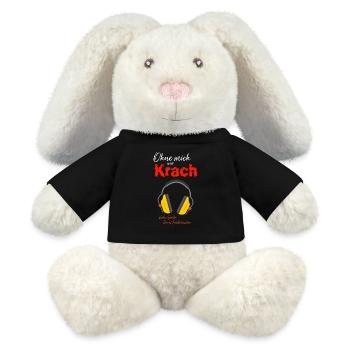 T-Shirt-Design „Ohne mich nur Krach“ - MiniFeet® RecycelHase® Creme - Schwarz - Vorne