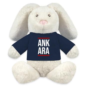Ankara Bold Block Typography - MiniFeet® RecycelHase® Bunny Cream - french navy - Front