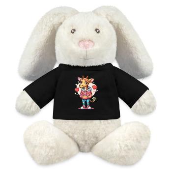 Giraffe Parade: Cool Giraffe - MiniFeet® RecycelHase® Bunny Cream - black - Front