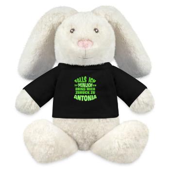 Gift for Antonia - MiniFeet® RecycelHase® Bunny Cream - black - Front