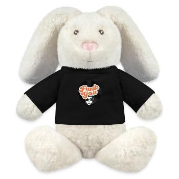 Funk You - Des vibrations rétro avec de l’attitude - Lapin en peluche recyclé MiniFeet® Crème - noir - Devant