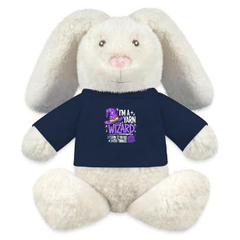 Magie de la laine et créativité - Lapin en peluche recyclé MiniFeet® Crème - bleu marine - Devant
