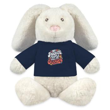 Papy Grand-père Famille Fête des pères - Lapin en peluche recyclé MiniFeet® Crème - bleu marine - Devant
