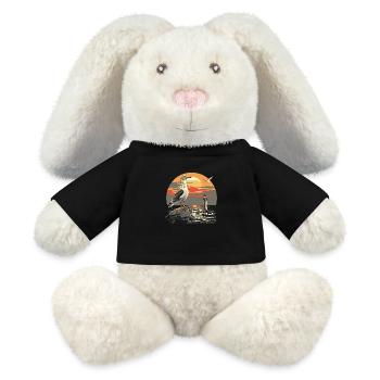 Seagull Seabird Lighthouse Sunset - MiniFeet® RecycelHase® Bunny Cream - black - Front