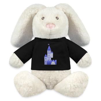 Burg Ritter Schloss Türme Festung Ritterburg Mauer - MiniFeet® RecycelHase® Creme - Schwarz - Vorne