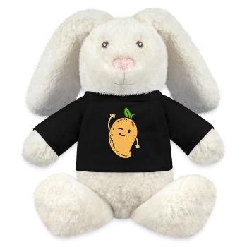 Mango Fruit Kawaii - MiniFeet® RecycelHase® Bunny Cream - black - Front