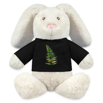 zart schimmernder Farn in verschiedenen Grüntönen - MiniFeet® RecycelHase® Creme - Schwarz - Vorne