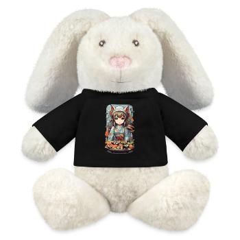 Kawaii Anime Sushi Meisterin mit Katzenohren - MiniFeet® RecycelHase® Creme - Schwarz - Vorne