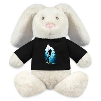 plongée sous marine - Lapin en peluche recyclé MiniFeet® Crème - noir - Devant