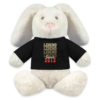 Vintage-Geschenk zum 12-jährigen Jubiläum, geboren vor einem Monat im Jahr 2012 - MiniFeet® RecycelHase® Creme - Schwarz - Vorne
