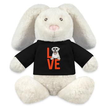 White Labrador Retriever White Lab - MiniFeet® RecycelHase® Bunny Cream - black - Front