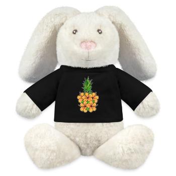 Ananas - MiniFeet® RecycelHase® Creme - Schwarz - Vorne