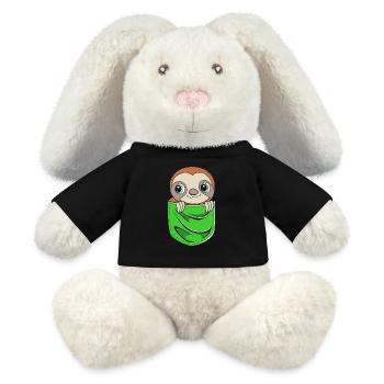 Faultier Faulheit Faulenzer Morgenmuffel - MiniFeet® RecycelHase® Creme - Schwarz - Vorne