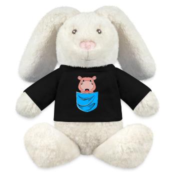 Nilpferd - MiniFeet® RecycelHase® Creme - Schwarz - Vorne