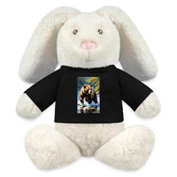 Bear | Brown Bear | Grizzly Bear | Animals - MiniFeet® RecycelHase® Bunny Cream - black - Front