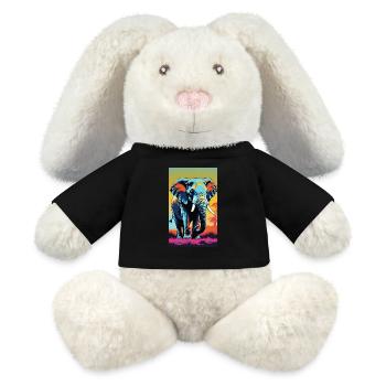 Elephant | Wild Animal | Africa | Children's motifs - MiniFeet® RecycelHase® Bunny Cream - black - Front