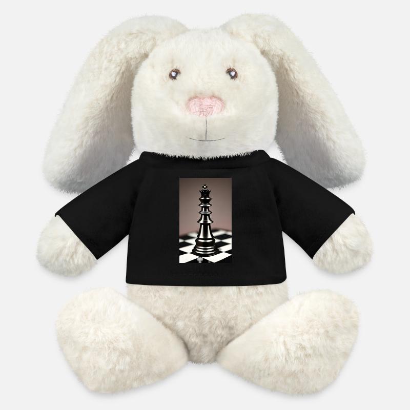 Chess | Chess piece | Chess player - MiniFeet® RecycelHase® Bunny Cream - black