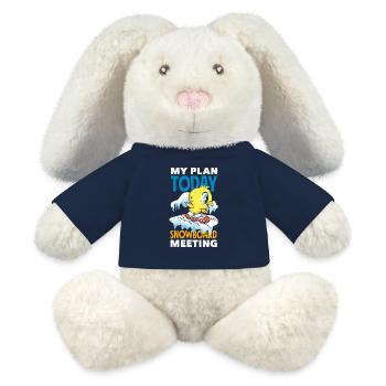 Télésiège de réunion de snowboard snowboard - Lapin en peluche recyclé MiniFeet® Crème - bleu marine - Devant