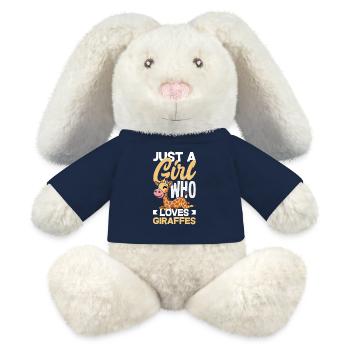 Girafes amoureuses des filles Animal mignon - Lapin en peluche recyclé MiniFeet® Crème - bleu marine - Devant