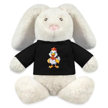 Glückliches Huhn - MiniFeet® RecycelHase® Creme - Schwarz - Vorne