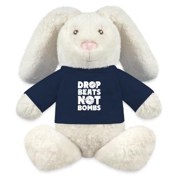 Drop Beats Not Bombs House Techno Music - MiniFeet® RecycelHase® Bunny Cream - french navy - Front