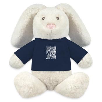 Abstrakte gebogene Kurven Linien - MiniFeet® RecycelHase® Creme - French Navy - Vorne