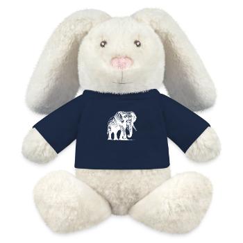 Elefant - Großes Safari Rüsseltier mit Stoßzähnen - MiniFeet® RecycelHase® Creme - French Navy - Vorne