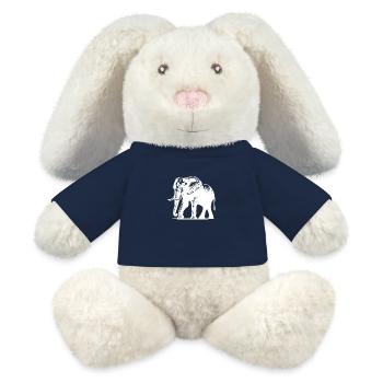 Elefant Porträt - Safari Rüsseltier mit Stoßzähnen - MiniFeet® RecycelHase® Creme - French Navy - Vorne
