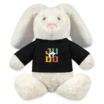 Judo - Lapin en peluche recyclé MiniFeet® Crème - noir - Devant