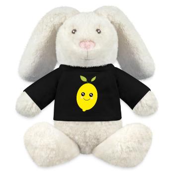 Kawaii citron vert citron vert Kawaii autocollant - Lapin en peluche recyclé MiniFeet® Crème - noir - Devant