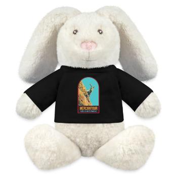 Illustration bouquetin dans le Mercantour - Lapin en peluche recyclé MiniFeet® Crème - noir - Devant