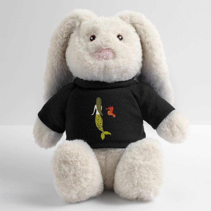 Date de sirène avec hippocampe Lapin en peluche recyclé MiniFeet® Crème