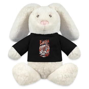 Japanischer Ästhetik Drache Ukiyo-E Wave Design - MiniFeet® RecycelHase® Creme - Schwarz - Vorne