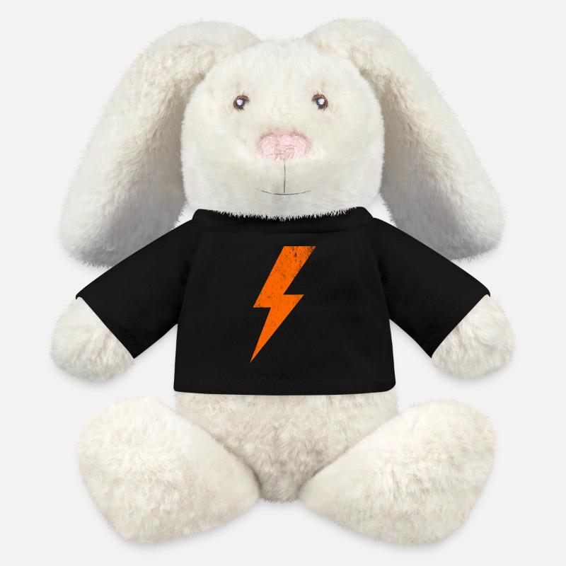 Leuchtender Blitz Design - MiniFeet® RecycelHase® Creme - Schwarz