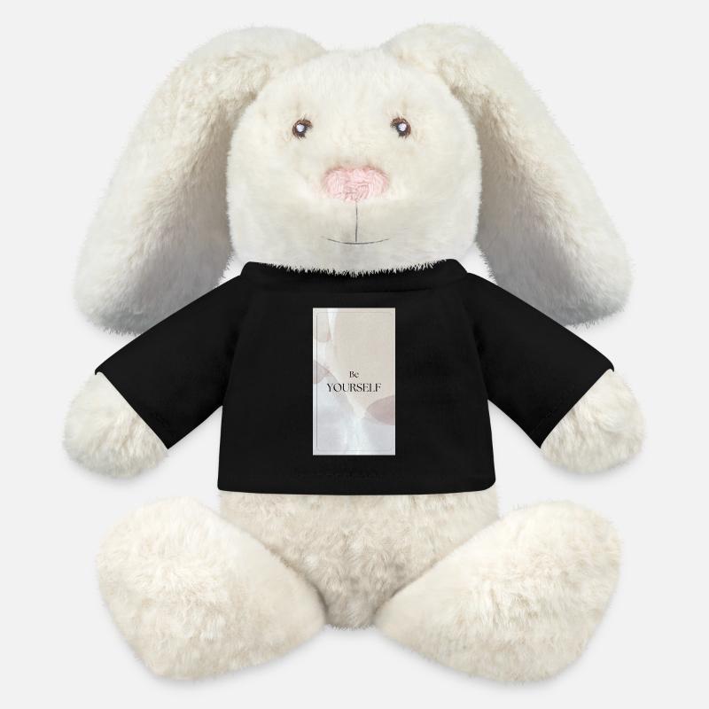 BE YOURSELF - Sei du selbst - MiniFeet® RecycelHase® Creme - Schwarz