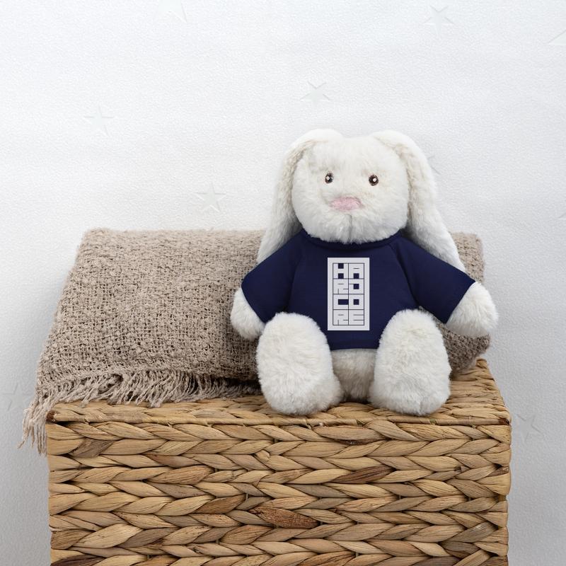 Logographe typographique hardcore audacieuse et blocée Lapin en peluche recyclé MiniFeet® Crème