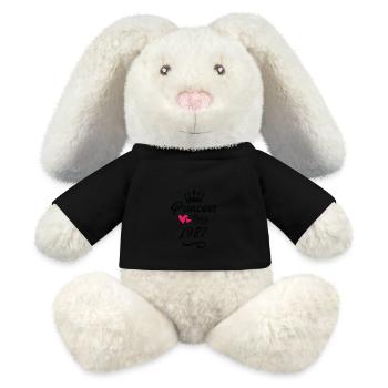 1987 Princess Birthday - MiniFeet® RecycelHase® Bunny Cream - black - Front