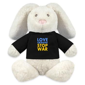 Love ukraine stop war - MiniFeet® RecycelHase® Bunny Cream - black - Front