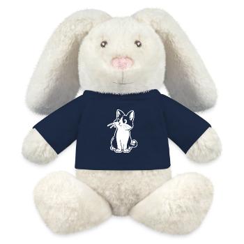 Katzendame Katzenfreund Katzengesicht - MiniFeet® RecycelHase® Creme - French Navy - Vorne