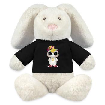 cute cool skull in hip hop look - MiniFeet® RecycelHase® Bunny Cream - black - Front