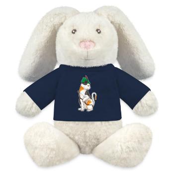 Arc de chat Archer - Lapin en peluche recyclé MiniFeet® Crème - bleu marine - Devant
