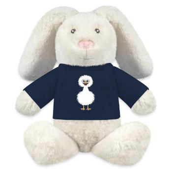 autruche - Lapin en peluche recyclé MiniFeet® Crème - bleu marine - Devant