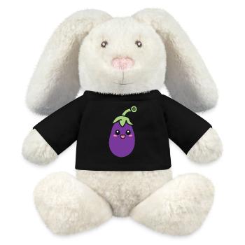 Aubergine - MiniFeet® RecycelHase® Creme - Schwarz - Vorne