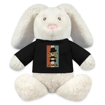 Geschenk für Jesper - MiniFeet® RecycelHase® Creme - Schwarz - Vorne