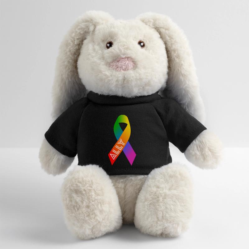 Queer Rainbow Bow Peace Sign MiniFeet® RecycelHase® Bunny Cream