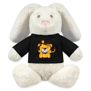 lion with crown - MiniFeet® RecycelHase® Bunny Cream - black - Front