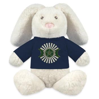 Moon - Pentagram - Venus flower - green - MiniFeet® RecycelHase® Bunny Cream - french navy - Front